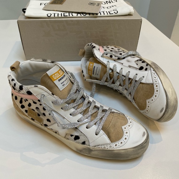 Golden Goose Mid Star Sneaker Horsy Print/Capuccino/Pink sz 40 New in Box - Picture 9 of 9